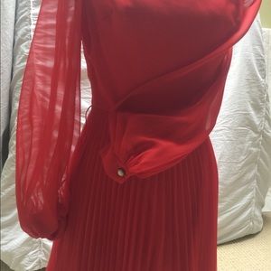 Vintage Chiffon Red Dress - image 1